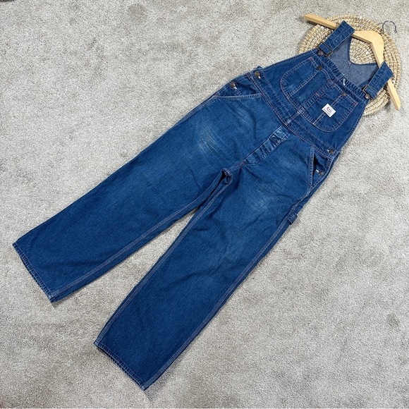 Cowden Men’s Vintage 80s Denim Bib Overall Carpenter Ranch Barn Workwear 32X28 - Picture 2 of 14